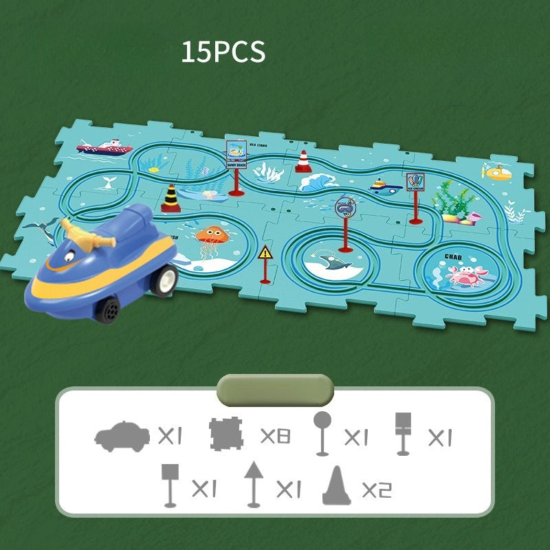 Kids Road Puzzle Set Interactive Paths & Toy Car