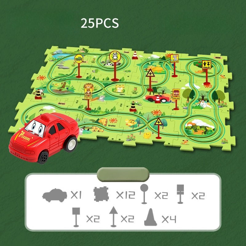 Kids Road Puzzle Set Interactive Paths & Toy Car