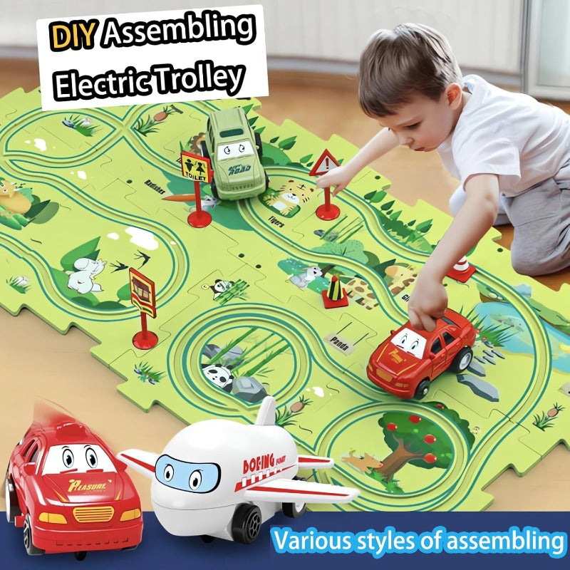 Kids Road Puzzle Set Interactive Paths & Toy Car
