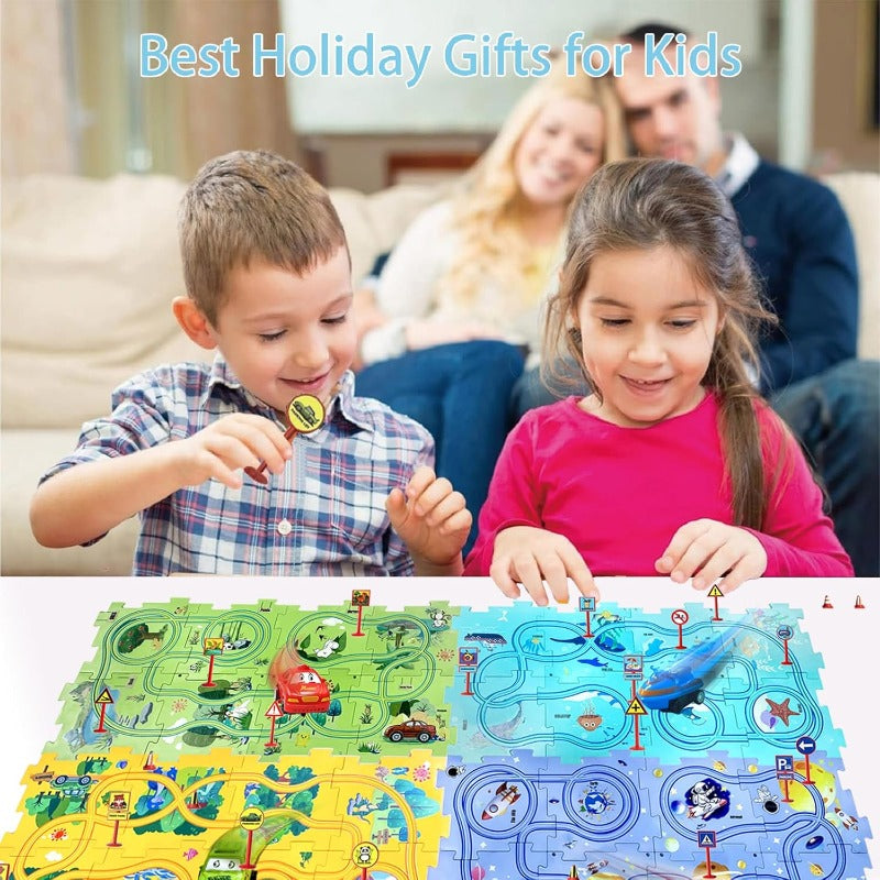 Kids Road Puzzle Set Interactive Paths & Toy Car