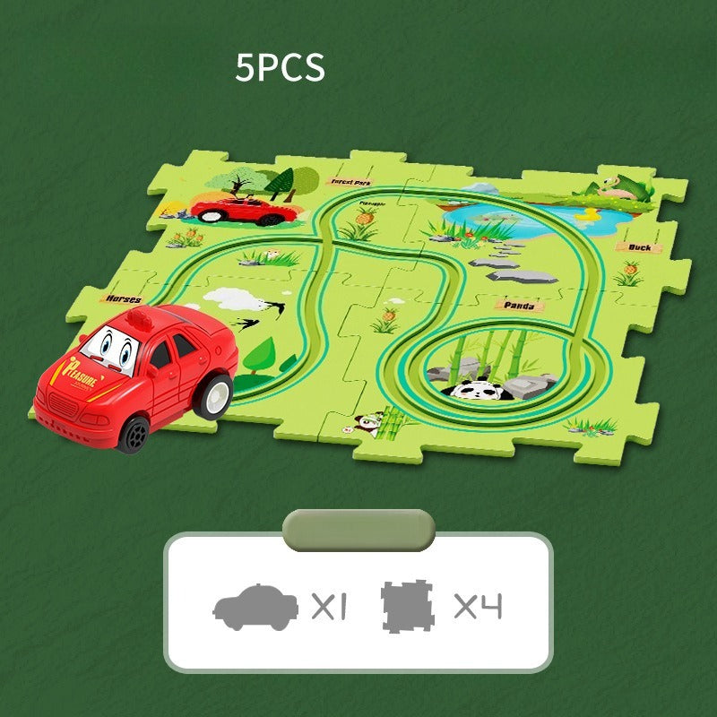 Kids Road Puzzle Set Interactive Paths & Toy Car