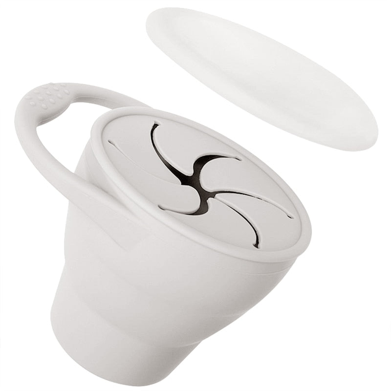 Kids Snack Cup BPA-Free Silicone Leak-Proof Lid Easy-Open Handle