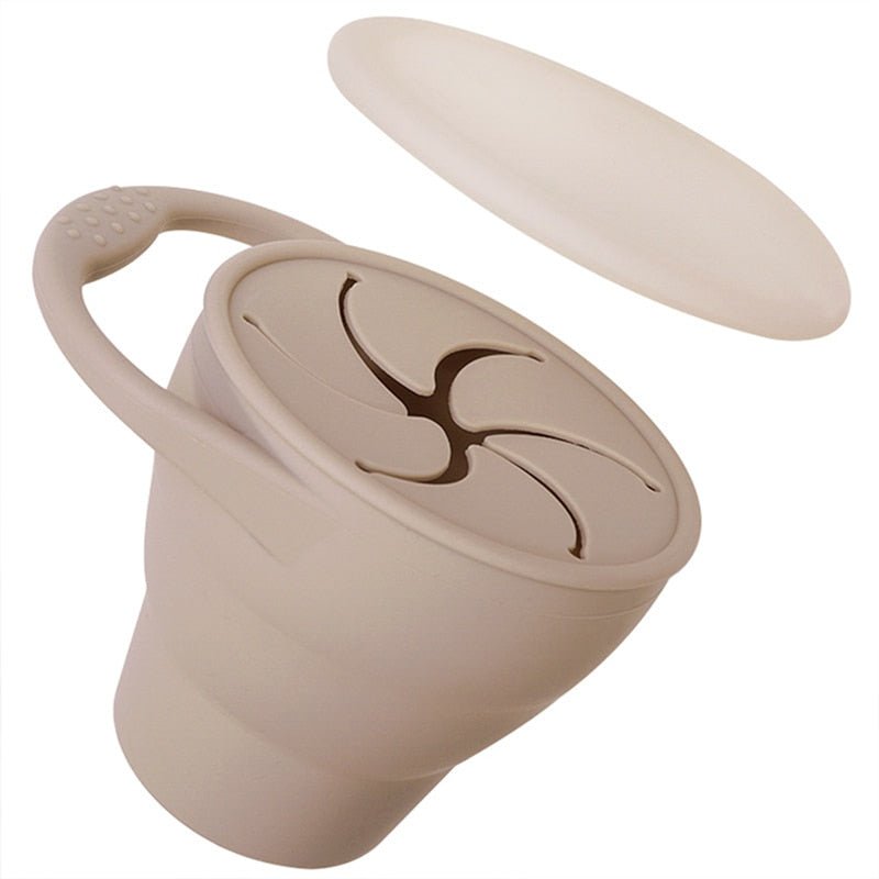 Kids Snack Cup BPA-Free Silicone Leak-Proof Lid Easy-Open Handle