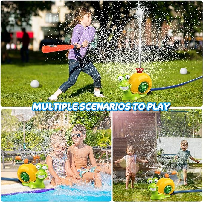 Kids Sprinkler 360 Degree Rotating Baseball Set