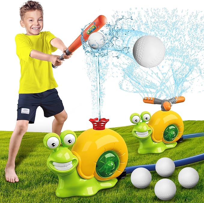 Kids Sprinkler 360 Degree Rotating Baseball Set