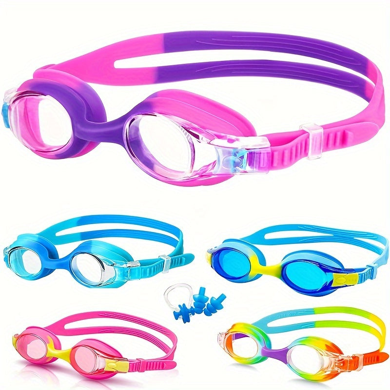 Kids Swim Goggles Anti-Fog & Leak-Proof Silicone Adjustable Strap