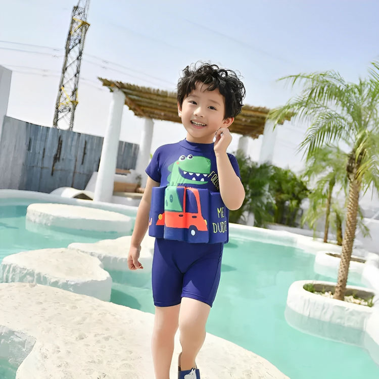 Kids Swim Trainer Split Design UV-Protective Polyester