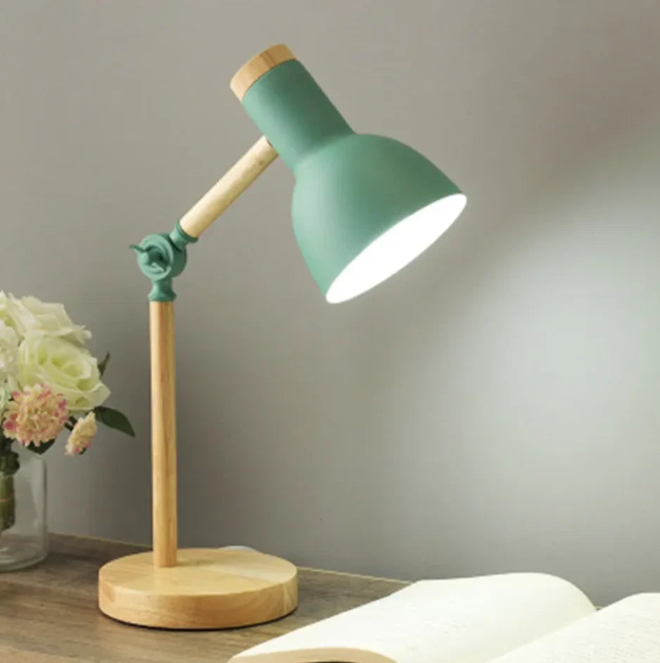 Kids Table Lamp Adjustable & Foldable Wooden Base