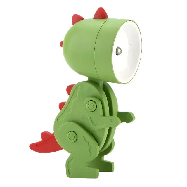 Kids Table Lamp Dinosaur Movable Figure Battery Powered