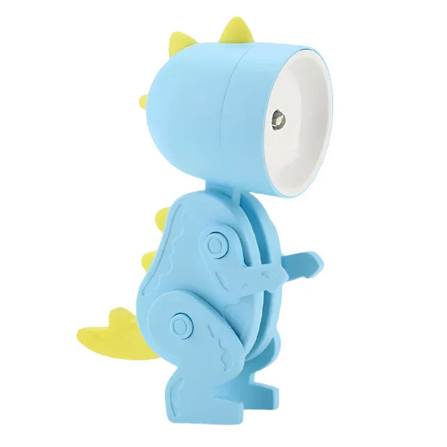 Kids Table Lamp Dinosaur Movable Figure Battery Powered