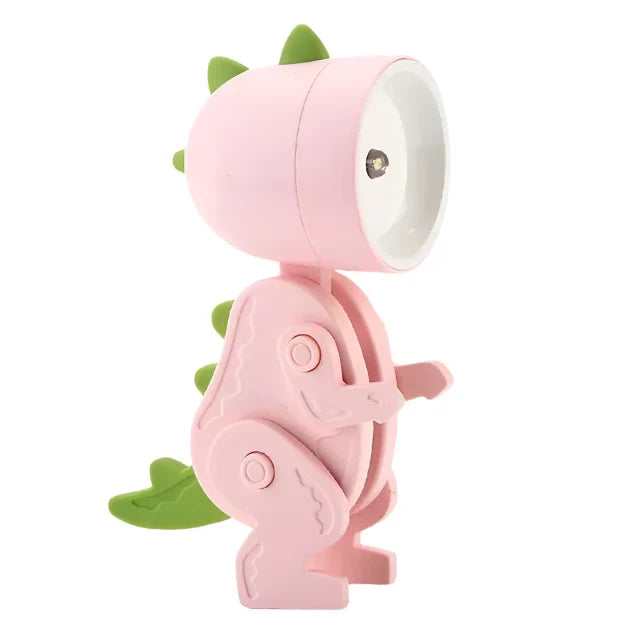 Kids Table Lamp Dinosaur Movable Figure Battery Powered