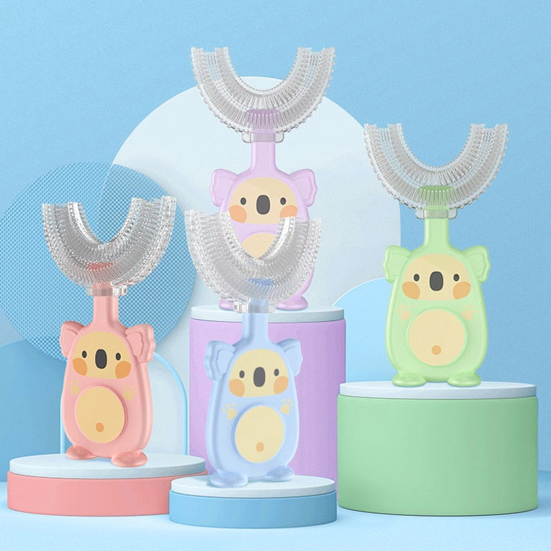 Kids Toothbrush U-Shaped Soft Bristles & Animal Designs