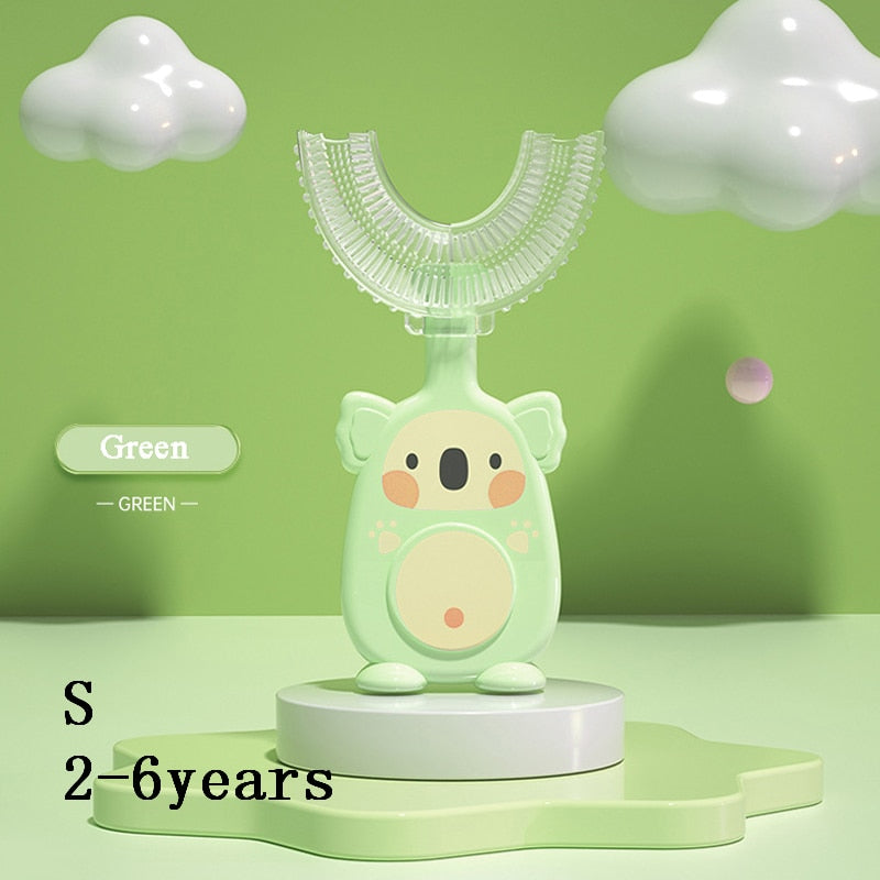 Kids Toothbrush U-Shaped Soft Bristles & Animal Designs