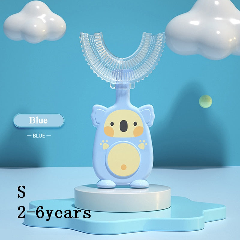 Kids Toothbrush U-Shaped Soft Bristles & Animal Designs