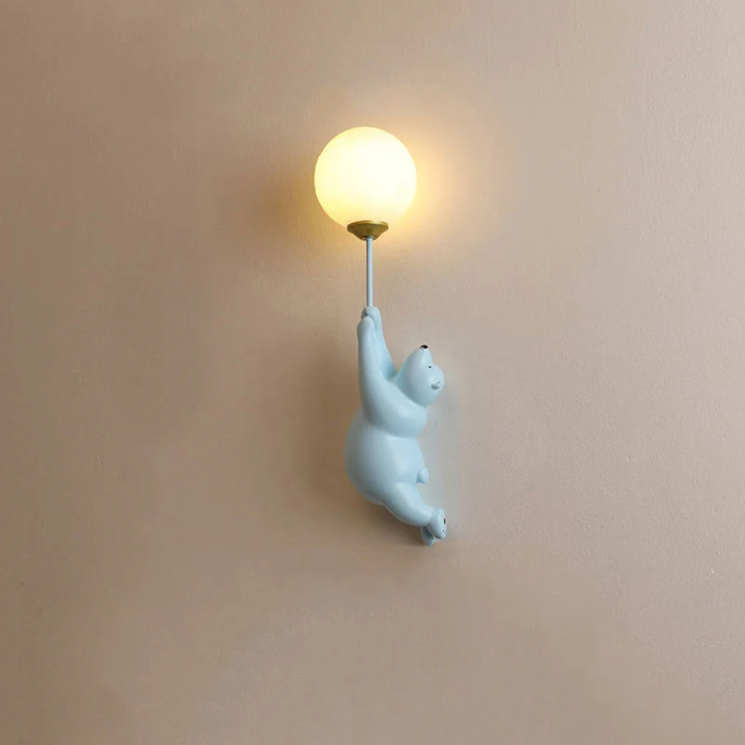 Kids Wall Light Bear Design 3-Color LED Resin & Acrylic