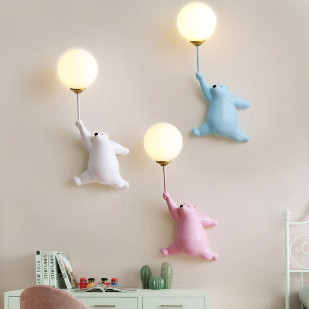 Kids Wall Light Bear-Shaped 3-Color G9 LED Included