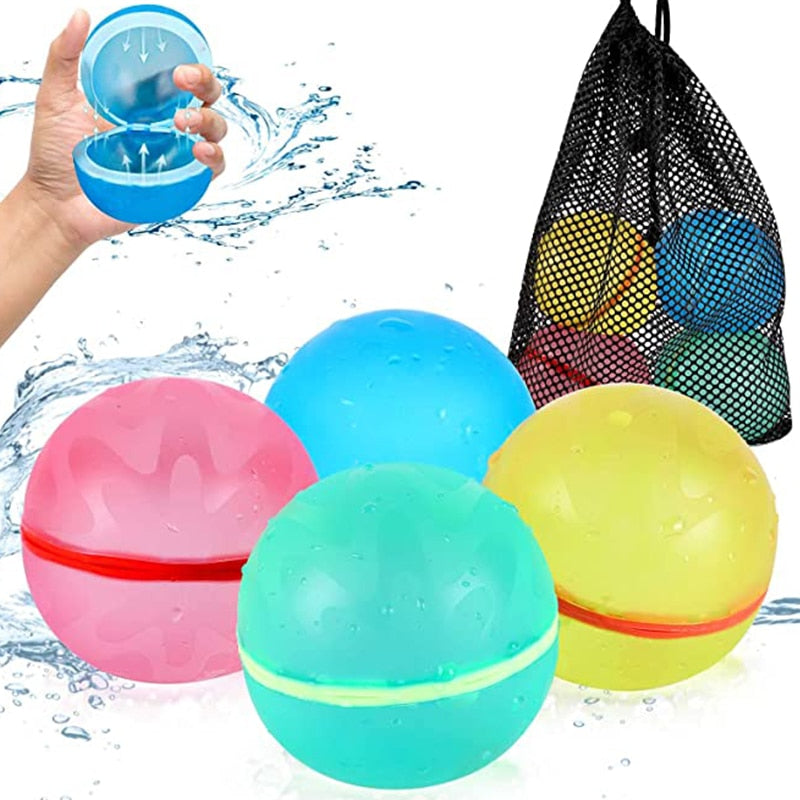 Kids Water Balloons Magnetic Closure Reusable Silicone Quick Fill