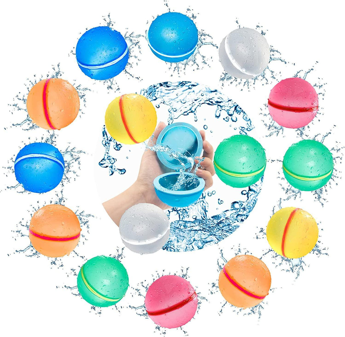 Kids Water Balloons Magnetic Closure Reusable Silicone Quick Fill