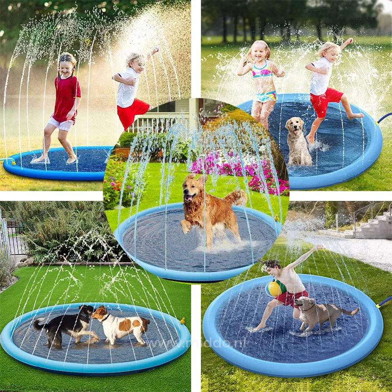 Kids Water Play Mat Garden Hose Connection Foldable
