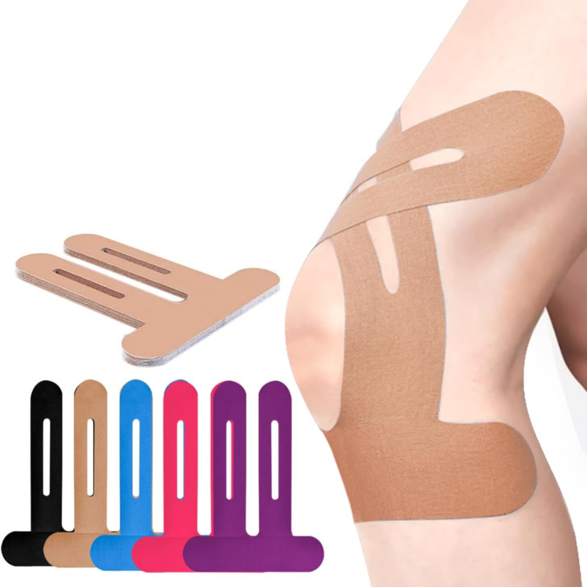 Kinesiology Tape Pre-Cut Knee Water-Resistant Cotton Blend