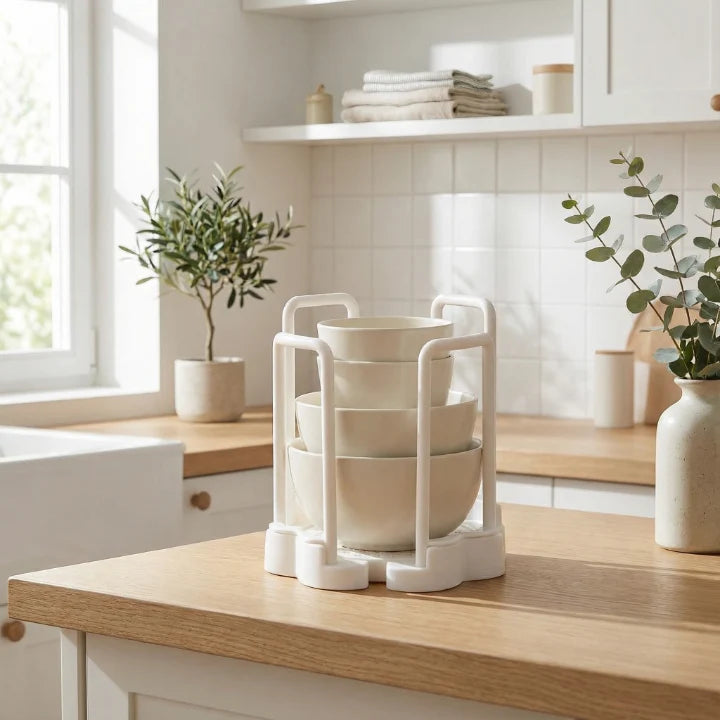 Kitchen Bowl Organizer Stackable Space-Saving