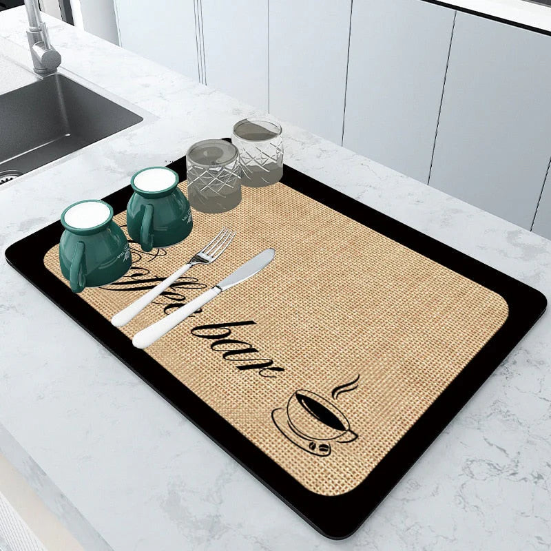 Kitchen Drying Mat Absorbent Non-Slip & Machine Washable