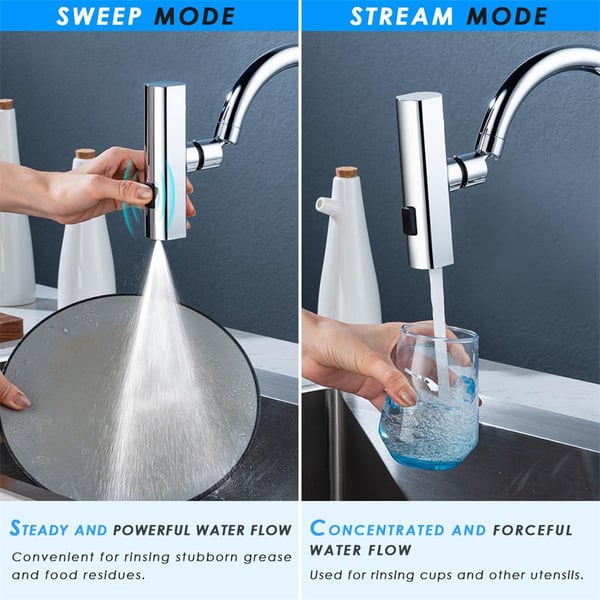 Kitchen Faucet 3-Mode Spray & 360° Swivel 304 Stainless Steel