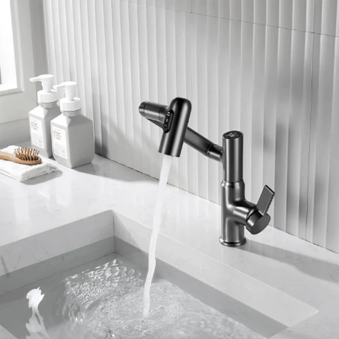 Kitchen Faucet 360° Swivel Height Adjustable & Temperature Display