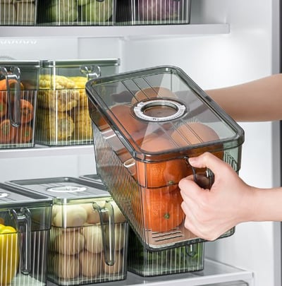 Kitchen Food Storage Container Stackable Clear Window BPA-Free