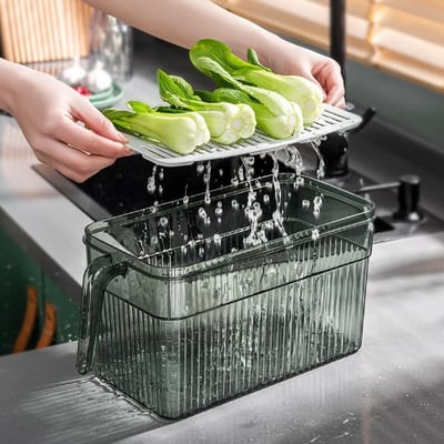 Kitchen Food Storage Container Stackable Clear Window BPA-Free