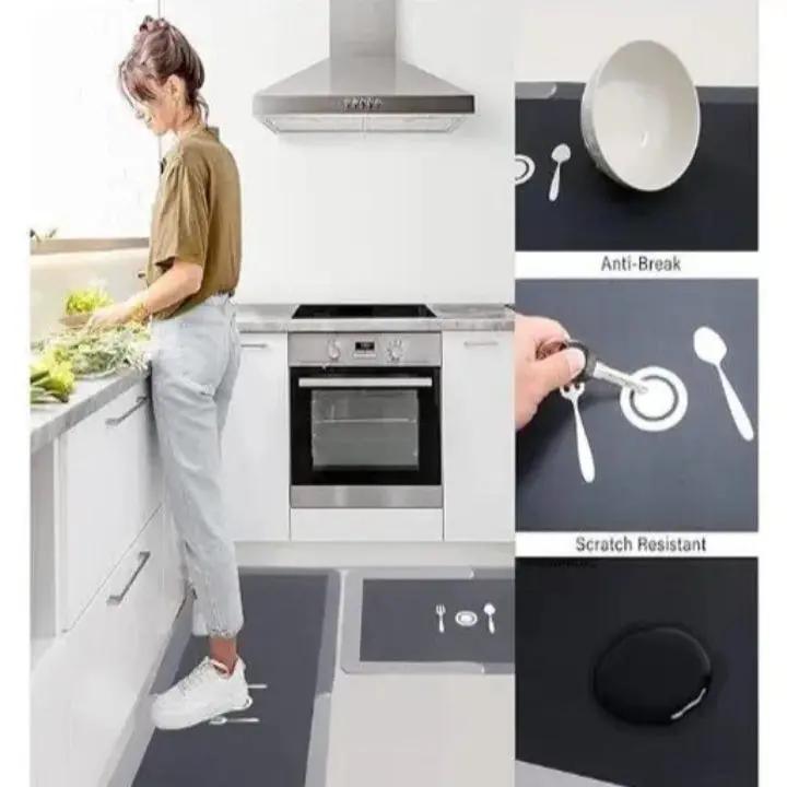 Kitchen Mat Ultra-Absorbent Padded & Non-Slip Rubber Base
