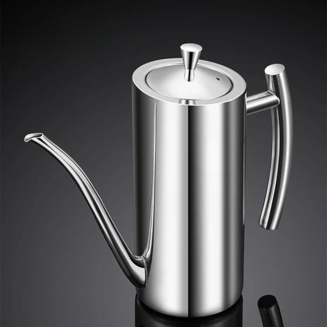 Kitchen Oil Dispenser Stainless Steel Precise Spout & Ergonomic Handle