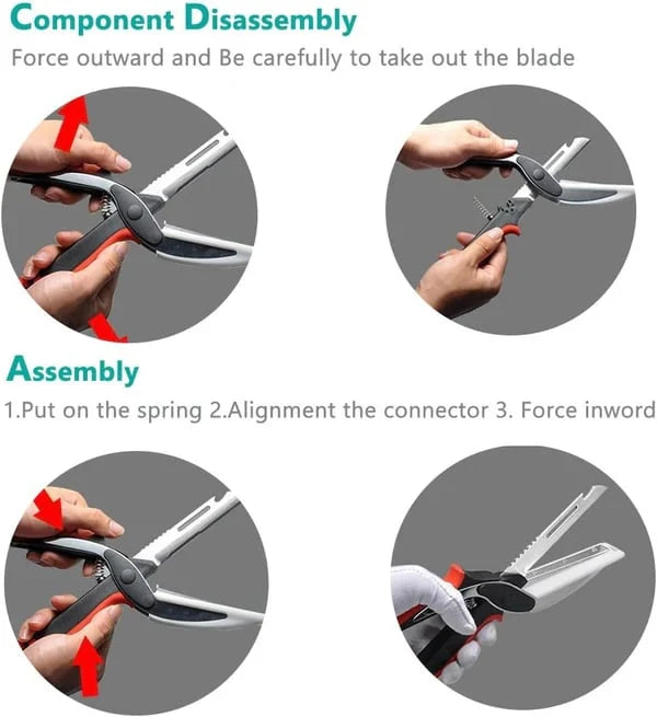 Kitchen Scissors Multifunctional Safety Lock Silicone Handle