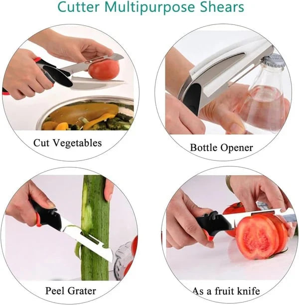 Kitchen Scissors Multifunctional Safety Lock Silicone Handle