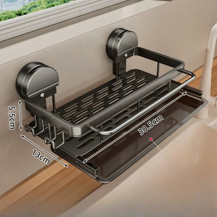 Kitchen Shelf Suction Cup Mount Aluminum Open Grid
