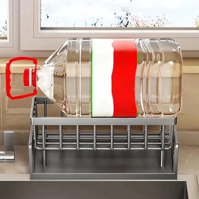 Kitchen Sink Organizer Stainless Steel Integrated Drainage Towel Bar