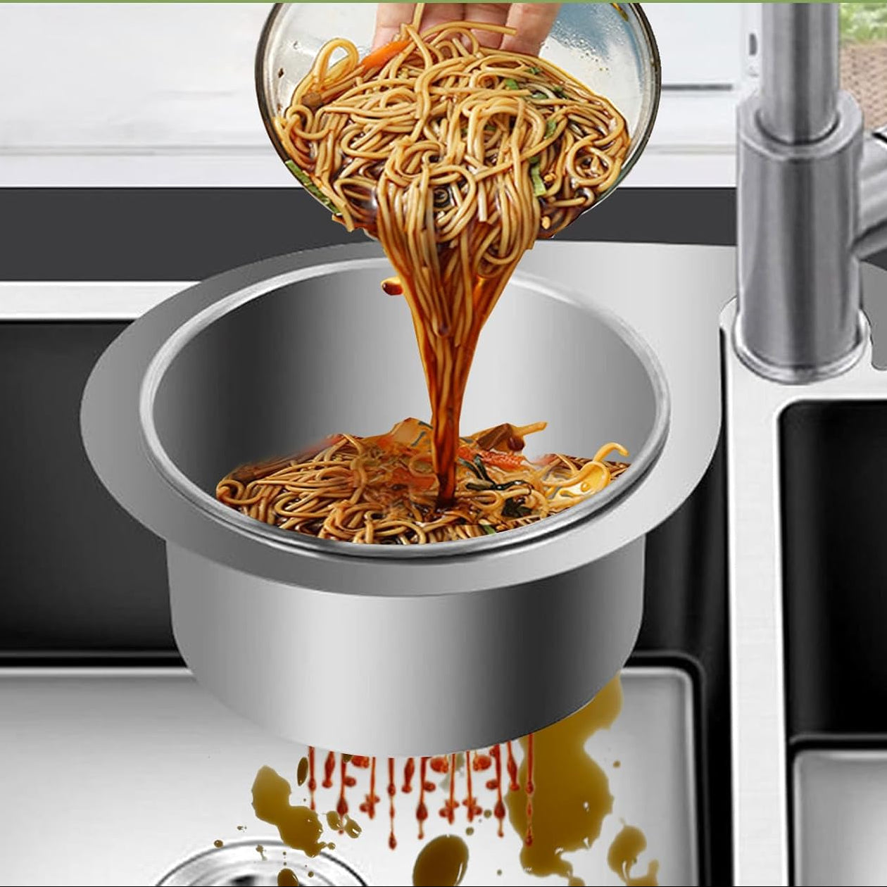 Kitchen Sink Strainer Stainless Steel Fine Mesh Universal Fit
