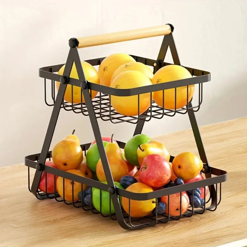 Kitchen Storage Basket Iron Frame Integrated Handle