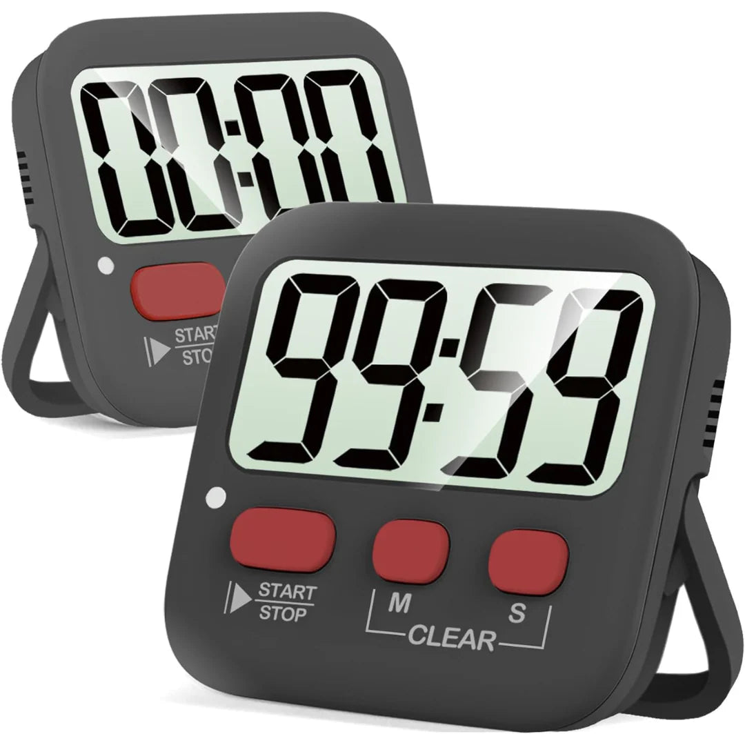 Kitchen Timer Extra-Large LCD Magnetic Set of 2