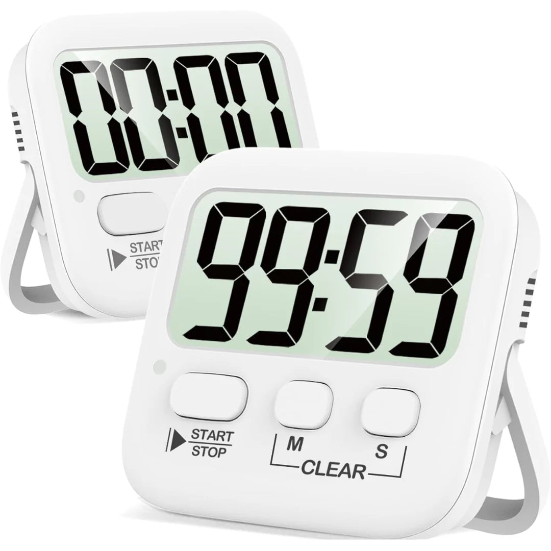 Kitchen Timer Extra-Large LCD Magnetic Set of 2