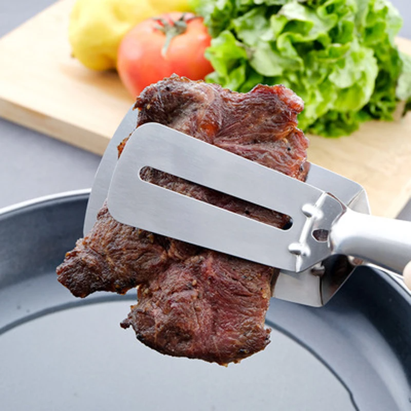 Kitchen Tongs Stainless Steel 2-in-1 Turner & Gripper