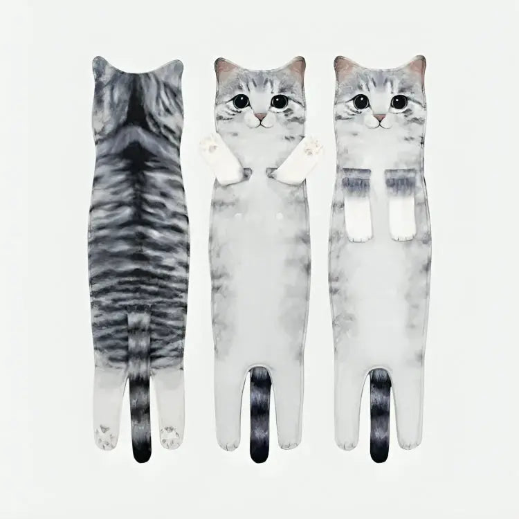Kitchen Towel Cat Print Microfiber Quick-Drying Hanging Loop