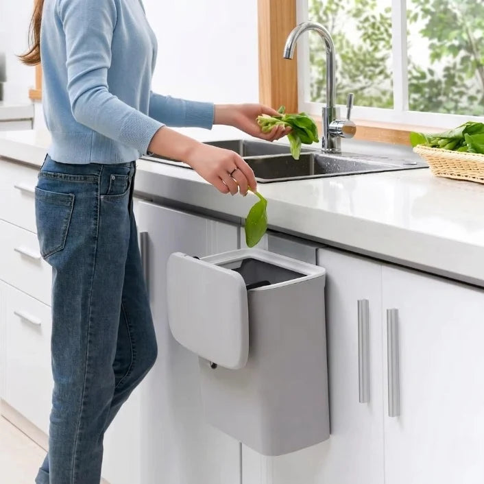Kitchen Trash Can Hangs On Cabinet Doors 12L