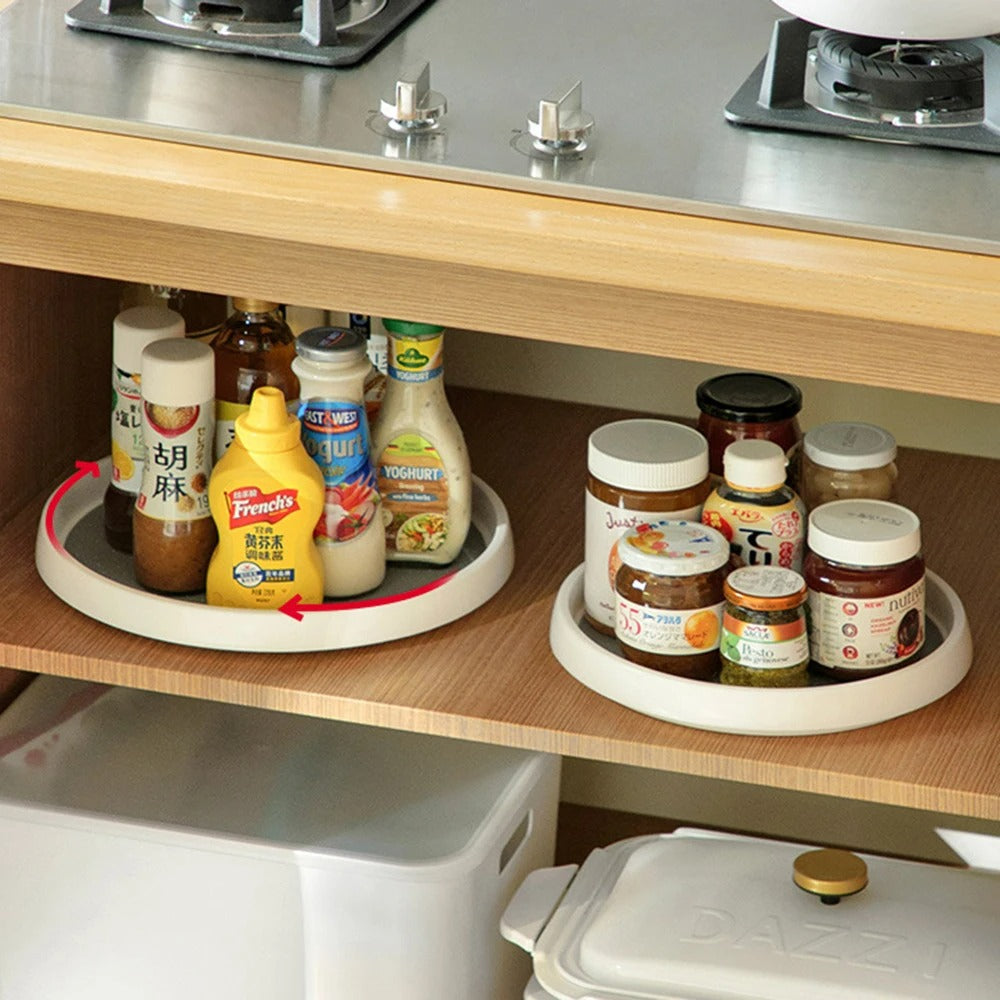 Kitchen Turntable Organizer 2-Tier Rotating Non-Slip