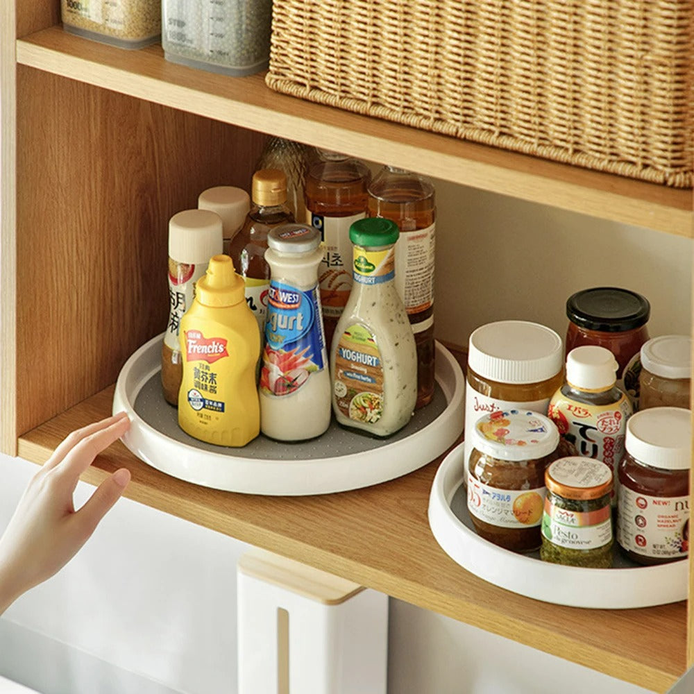 Kitchen Turntable Organizer 2-Tier Rotating Non-Slip