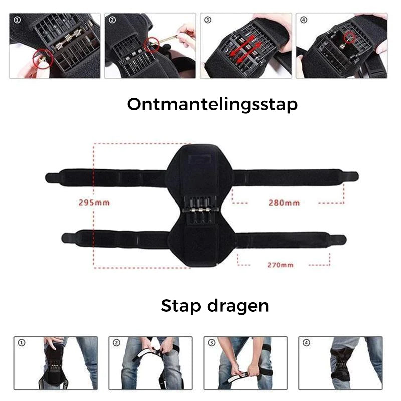 Knee Brace Spring-Loaded Stabilizer Aluminum Frame & Breathable Mesh