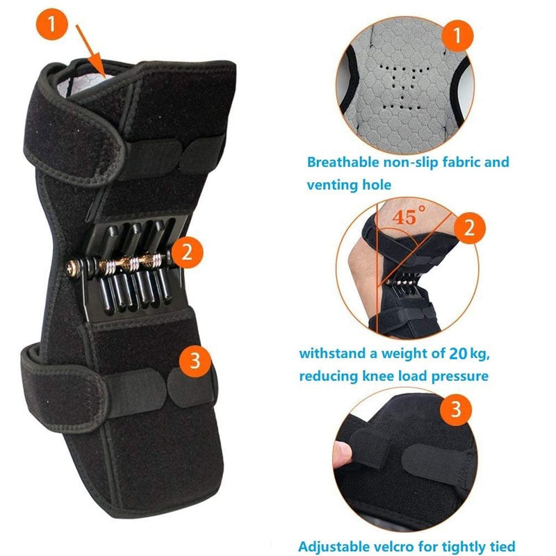 Knee Brace Spring-Loaded Stabilizer Aluminum Frame & Breathable Mesh
