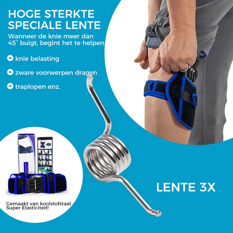 Knee Brace Spring-Loaded Stabilizer Aluminum Frame & Breathable Mesh
