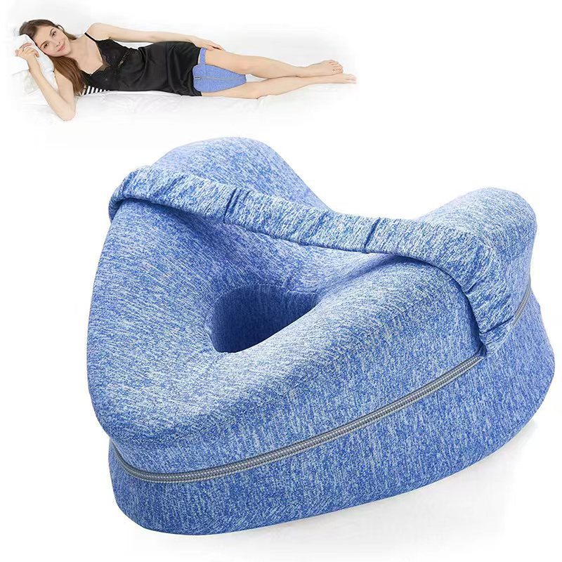 Knee Pillow Ergonomic Crescent Memory Foam & Adjustable Strap