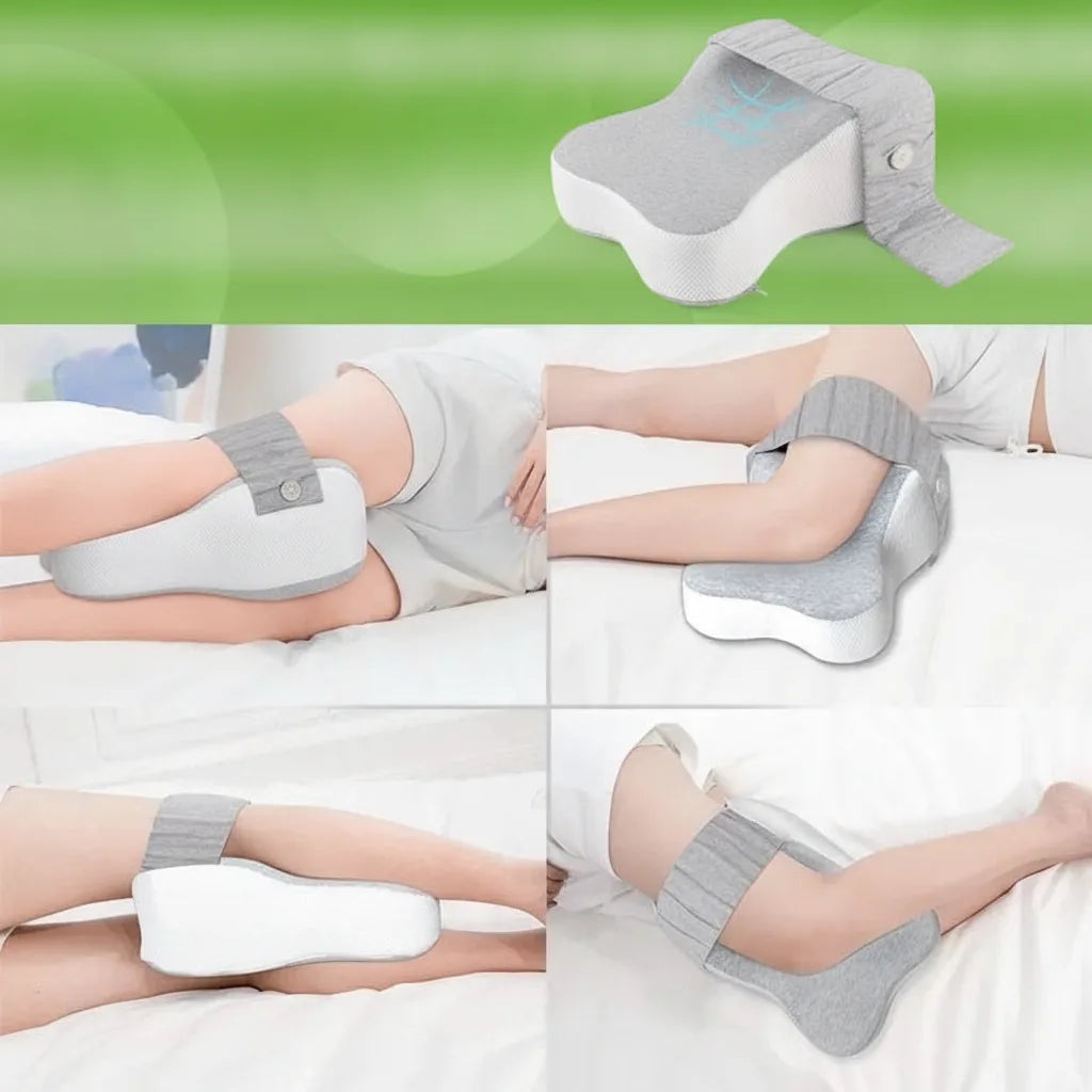 Knee Pillow Ergonomic Half Moon Memory Foam Washable Cover